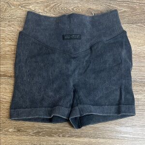 Bo+Tee Seamless Ribbed Sculpt Shorts – Charcoal | XS | High Waist Activewear